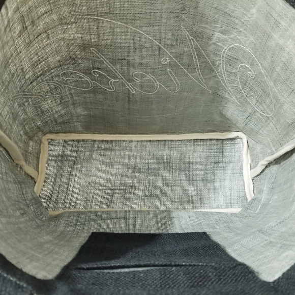 WICKED Silver Sequin Large Black Jute Market Beach Tote - Picture 4 of 11